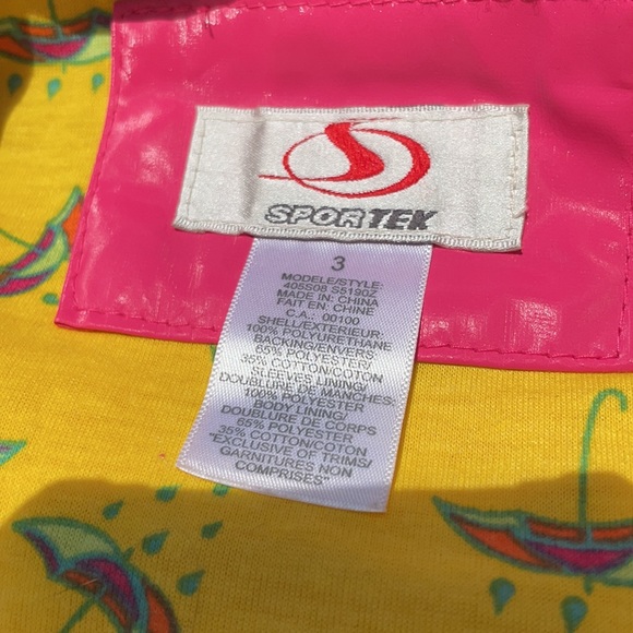 Girls Sportek Pink Raincoat 3T Jacket Zippered Coat Toddler Children - Picture 8 of 8